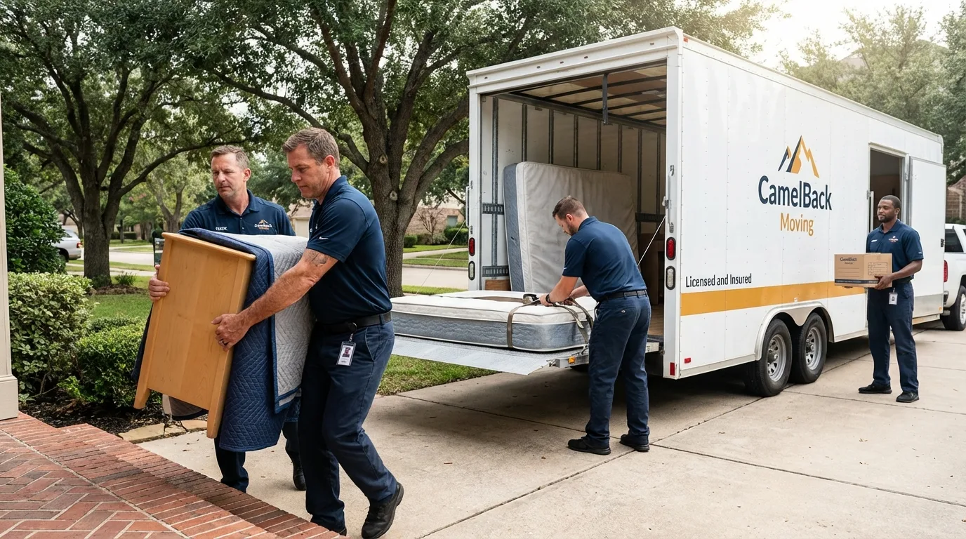 Crew loading residential truck for cross-state move from Tipp City, OH
